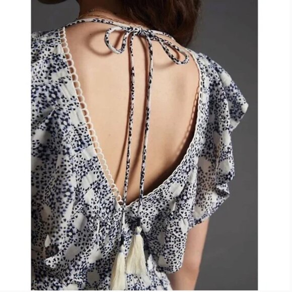 Anthropologie V-Neck Plunge Tunic Mini Dress - Picture 3 of 13